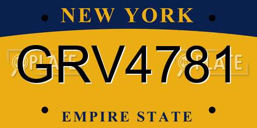 GRV4781 New York License Plate