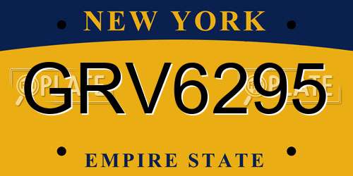 GRV6295 New York License Plate