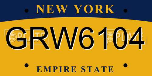GRW6104 New York License Plate