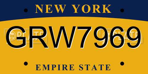GRW7969 New York License Plate