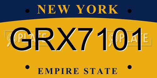 GRX7101 New York License Plate