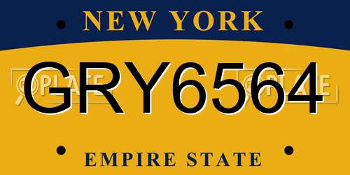 GRY6564 New York License Plate