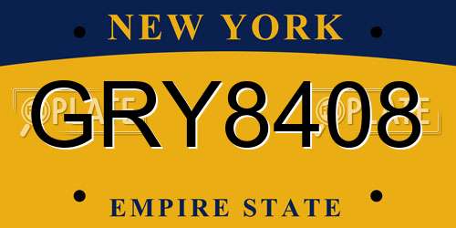 GRY8408 New York License Plate