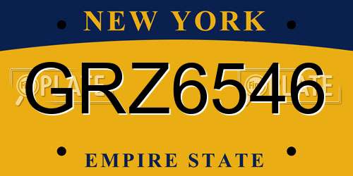 GRZ6546 New York License Plate