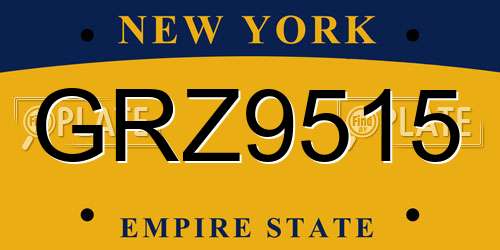 GRZ9515 New York License Plate