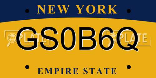 GS0B6Q New York License Plate
