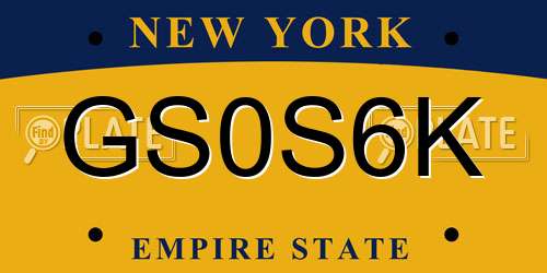 GS0S6K New York License Plate