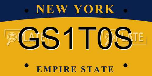 GS1T0S New York License Plate