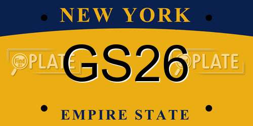 GS26 New York License Plate
