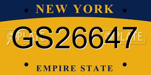 GS26647 New York License Plate