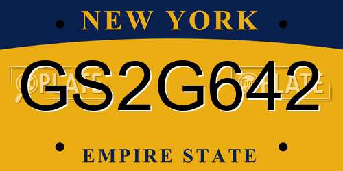 GS2G642 New York License Plate