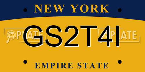 GS2T4I New York License Plate