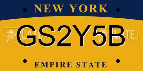 GS2Y5B New York License Plate