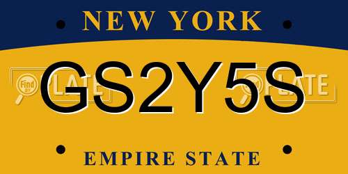 GS2Y5S New York License Plate