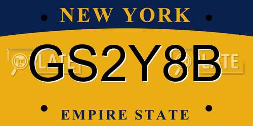 GS2Y8B New York License Plate