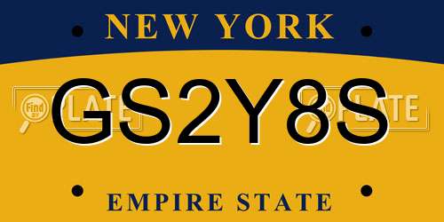GS2Y8S New York License Plate