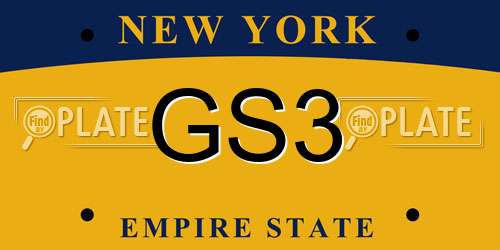 GS3 New York License Plate