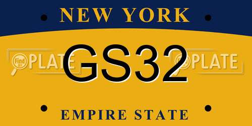 GS32 New York License Plate