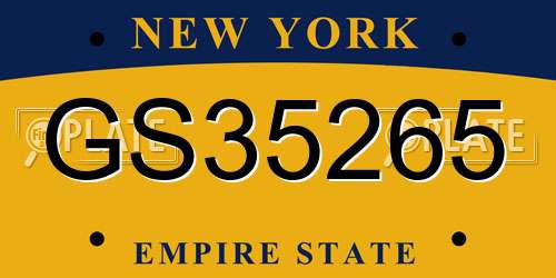 GS35265 New York License Plate