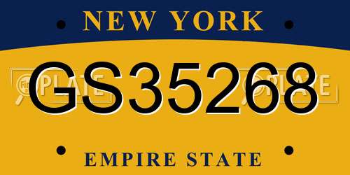 GS35268 New York License Plate