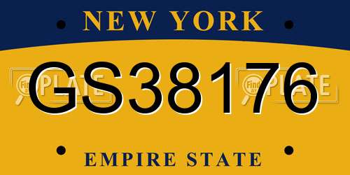GS38176 New York License Plate