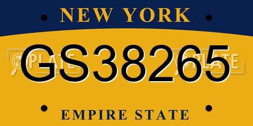 GS38265 New York License Plate