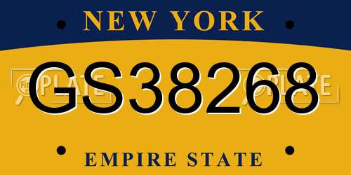 GS38268 New York License Plate