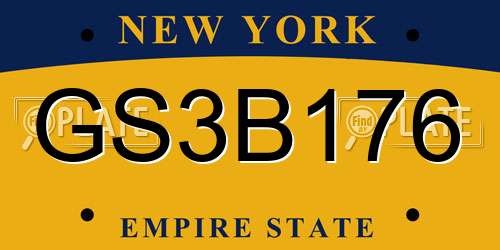 GS3B176 New York License Plate