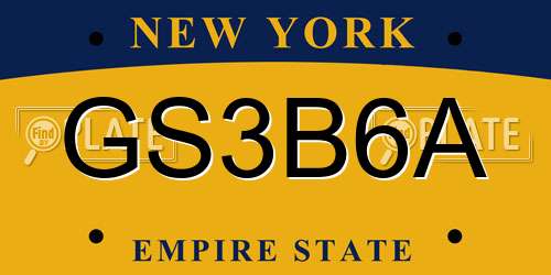 GS3B6A New York License Plate
