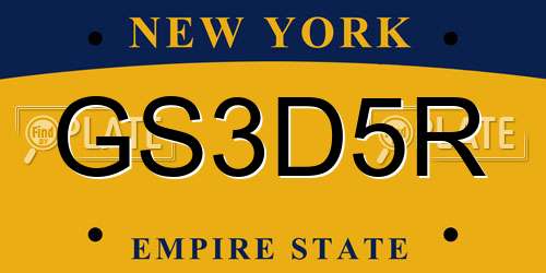 GS3D5R New York License Plate