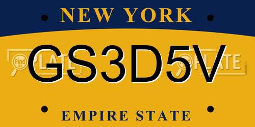 GS3D5V New York License Plate