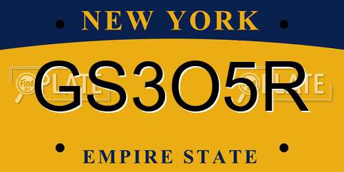 GS3O5R New York License Plate