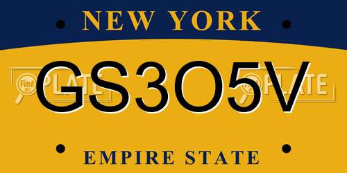 GS3O5V New York License Plate