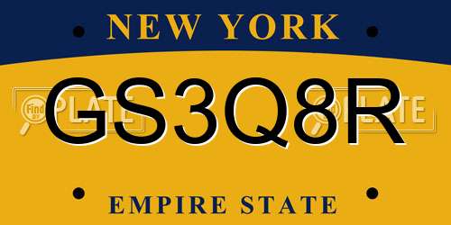 GS3Q8R New York License Plate