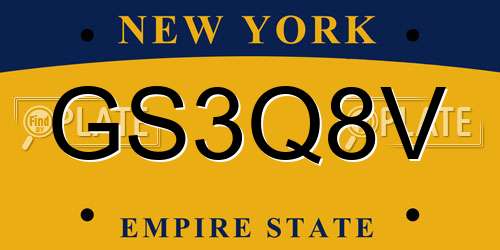 GS3Q8V New York License Plate