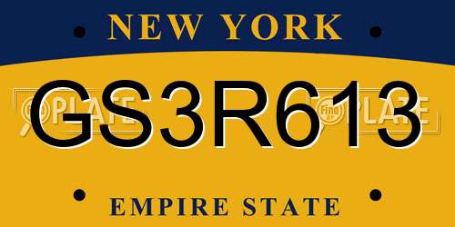 GS3R613 New York License Plate