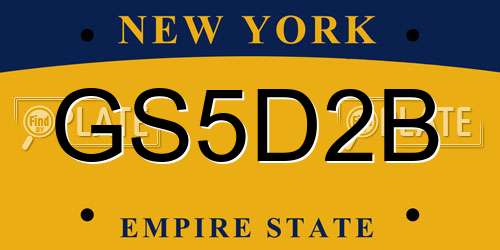 GS5D2B New York License Plate
