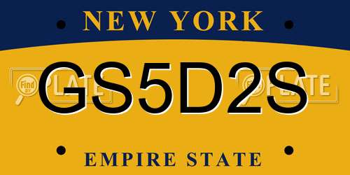 GS5D2S New York License Plate