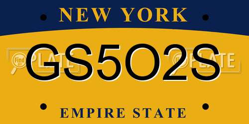 GS5O2S New York License Plate