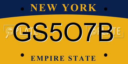GS5O7B New York License Plate
