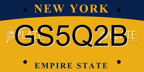 GS5Q2B New York License Plate