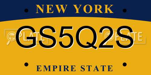 GS5Q2S New York License Plate