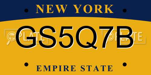 GS5Q7B New York License Plate