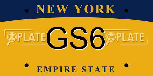 GS6 New York License Plate