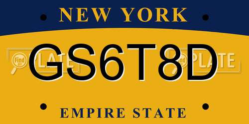 GS6T8D New York License Plate