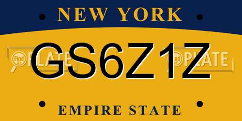 GS6Z1Z New York License Plate