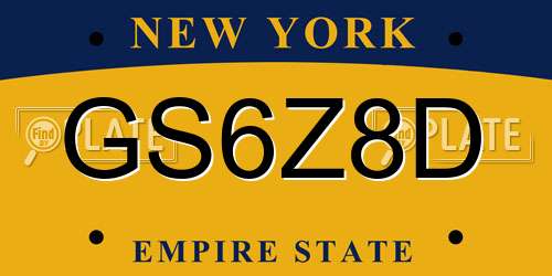 GS6Z8D New York License Plate