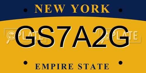GS7A2G New York License Plate