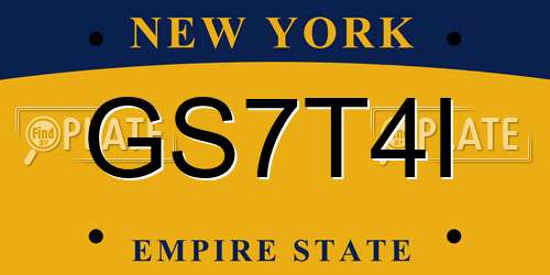GS7T4I New York License Plate