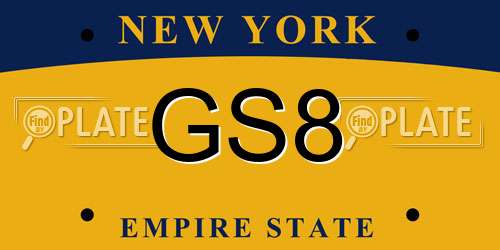 GS8 New York License Plate